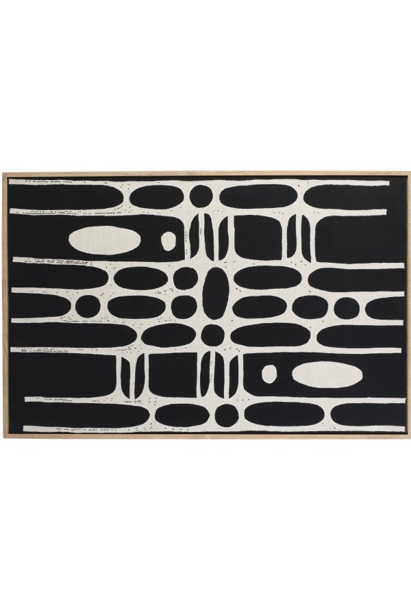 ZUIVER Halo billede, rektangulr - hvid/sort bomuld og natur mangotr (104x68)