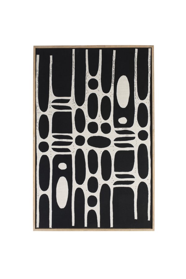 ZUIVER Halo billede, rektangulr - hvid/sort bomuld og natur mangotr (104x68)