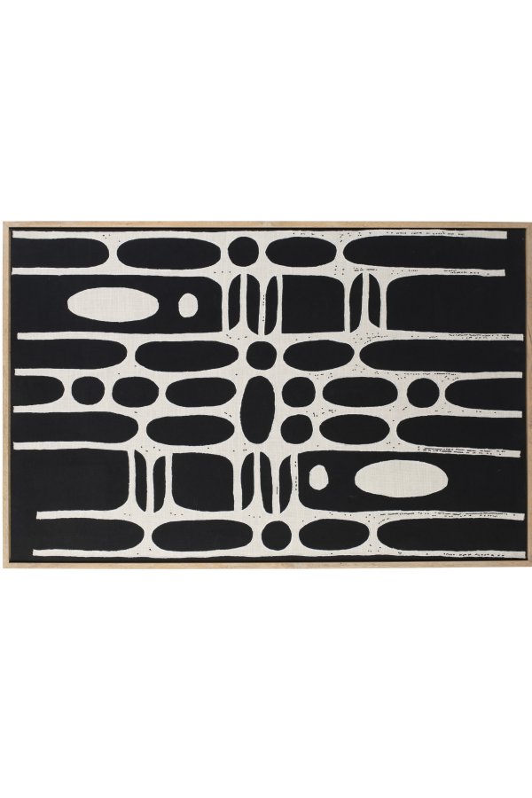 ZUIVER Halo billede, rektangulr - hvid/sort bomuld og natur mangotr (104x68)