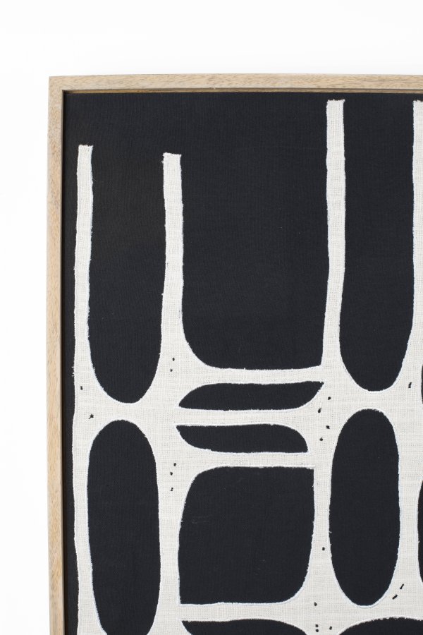 ZUIVER Halo billede, rektangulr - hvid/sort bomuld og natur mangotr (104x68)