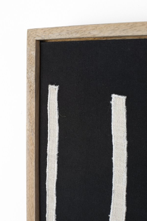 ZUIVER Halo billede, rektangulr - hvid/sort bomuld og natur mangotr (104x68)