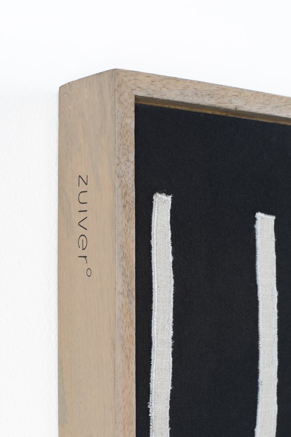 ZUIVER Halo billede, rektangulr - hvid/sort bomuld og natur mangotr (104x68)