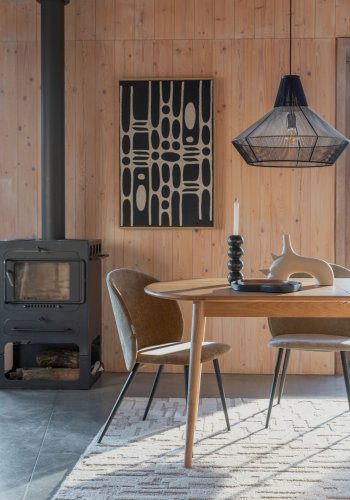 ZUIVER Halo billede, rektangulr - hvid/sort bomuld og natur mangotr (104x68)