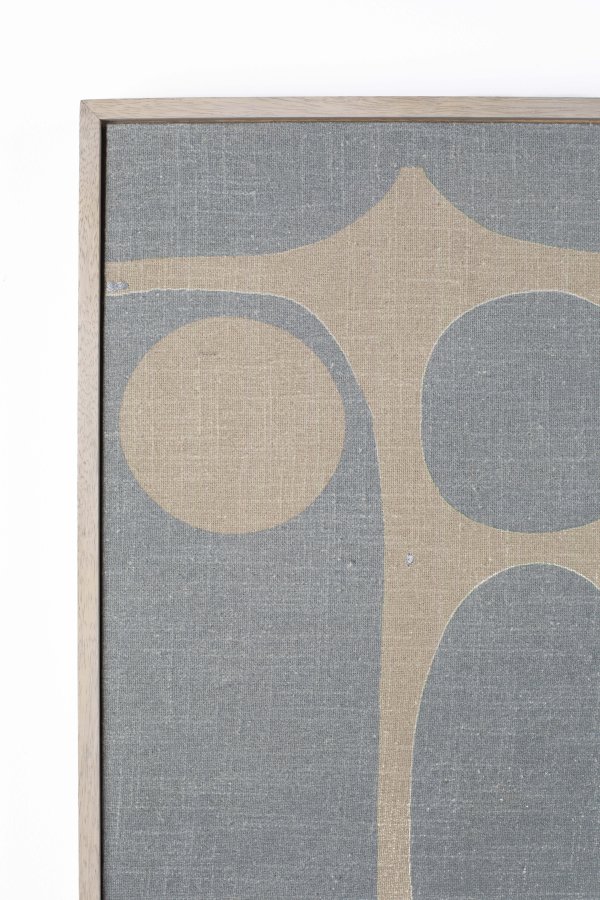 ZUIVER Galaxy billede, rektangulr - beige/bl bomuld og natur mangotr (104x48)