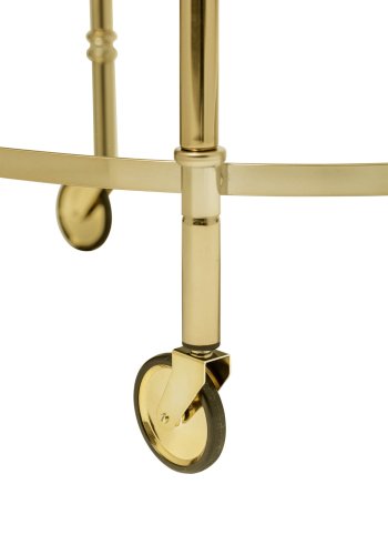 BLOOMINGVILLE Fine rullebord - klar/guld glas/jern, m. hylde i spejlglas og hjul