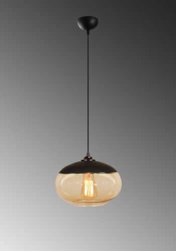 LUMI Camini MR loftlampe, m. justerbar hjde - gul og sort jern