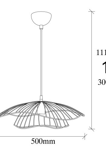 LUMI Tel loftlampe, m. justerbar hjde - kobber metal