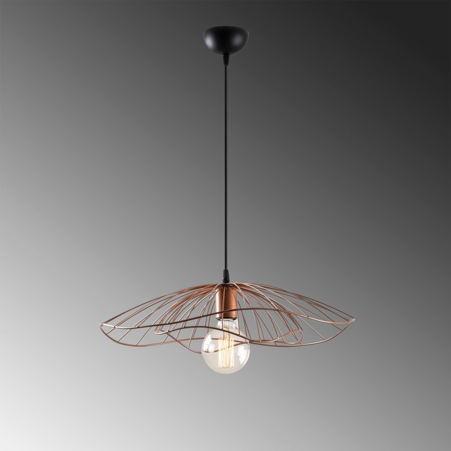 LUMI Tel loftlampe, m. justerbar hjde - kobber metal
