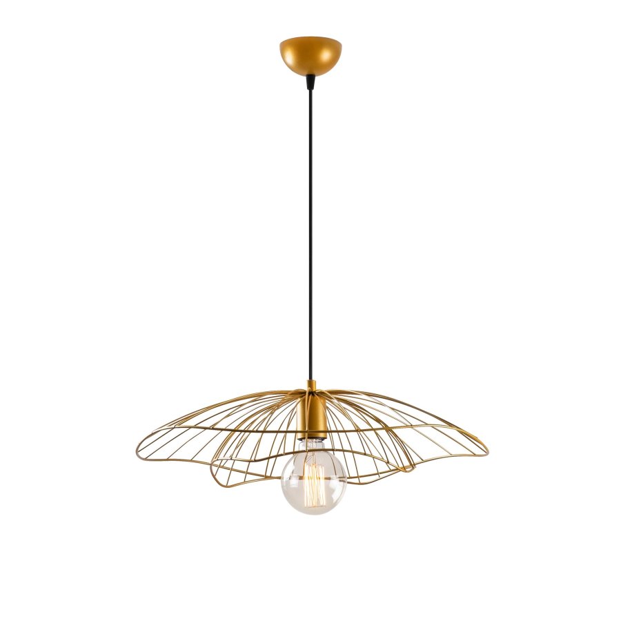 LUMI Tel loftlampe, m. justerbar hjde - guld metal