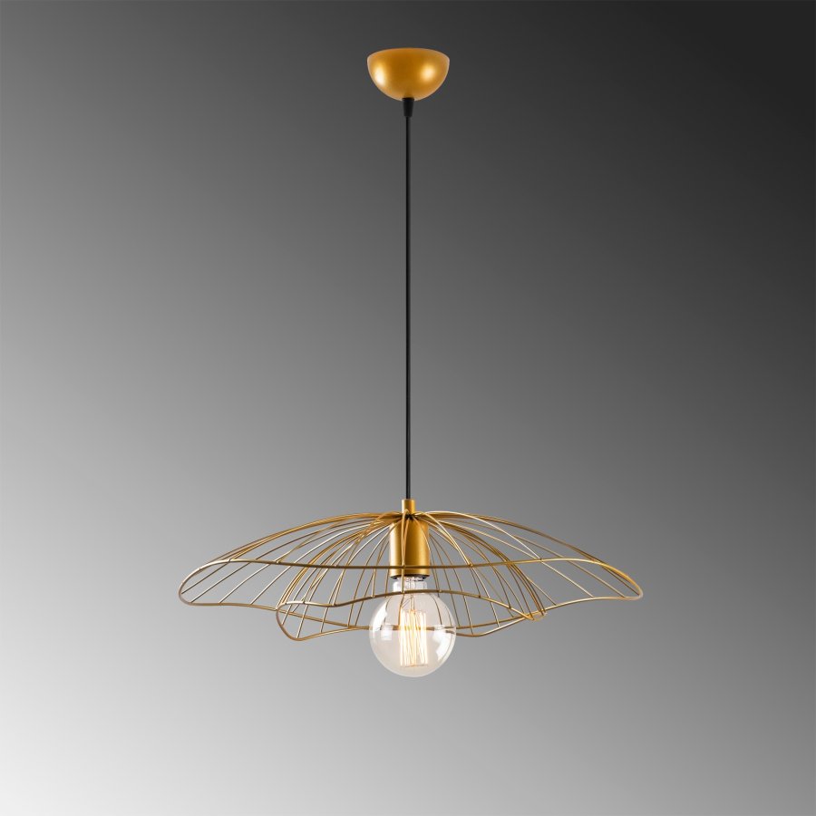 LUMI Tel loftlampe, m. justerbar hjde - guld metal