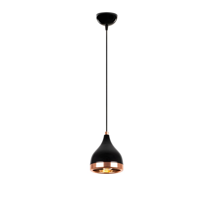 LUMI Y?ldo loftlampe, m. justerbar hjde - kobber og sort metal