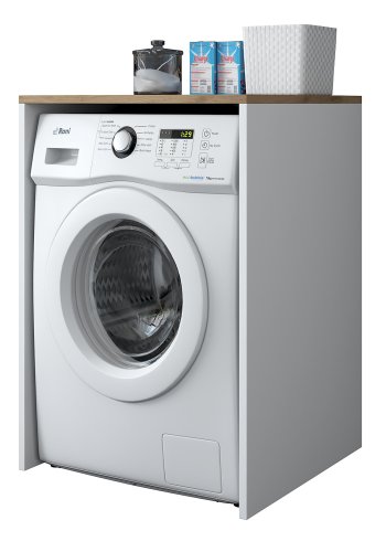 FUNZI LIVING KD103 vaskemaskineskab, rektangulr - valnd og hvid melamin (65x60)