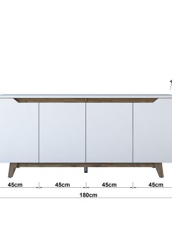 NORDVÄRK GD102 konsol, hvidWalnut