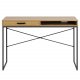 ACT NORDIC Seaford skrivebord, m. 1 hylde og 1 skuffe - papir vild eg sort metal (110x45)