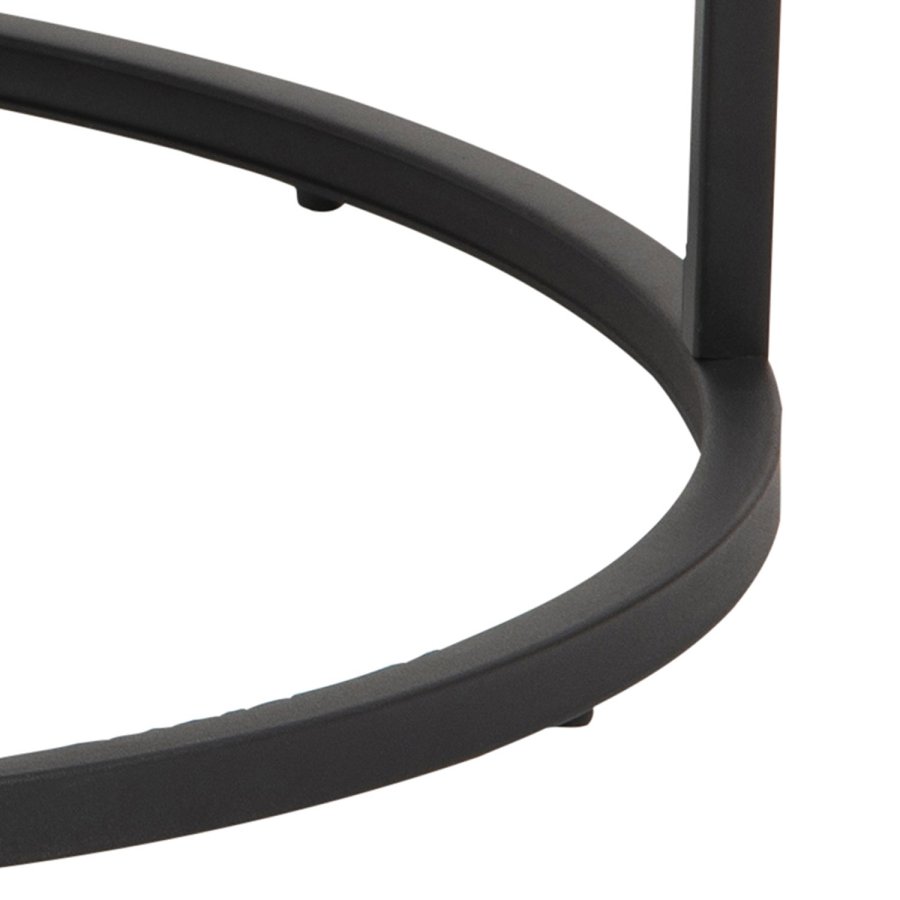 ACT NORDIC Spiro sofabordsst - sort melamin m. marmor print/rgfarvet glas og sort metal (st af 2)