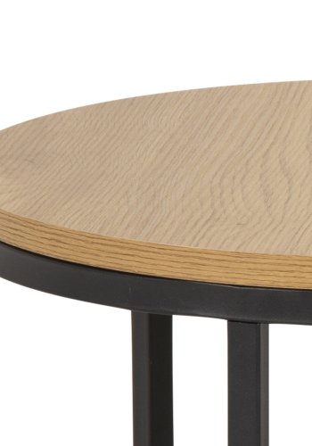 ACT NORDIC Spiro sofabordsst - melamin vild eg og sort metal (st af 2)