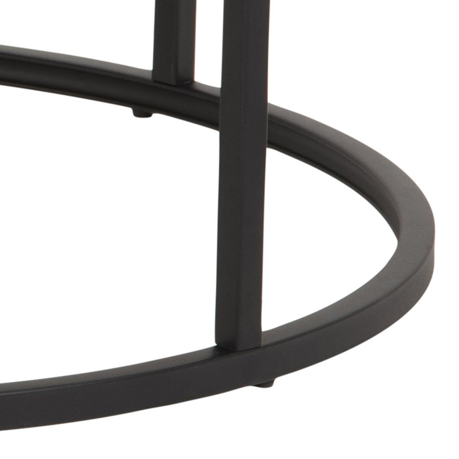 ACT NORDIC Spiro sofabordsst - melamin vild eg og sort metal (st af 2)