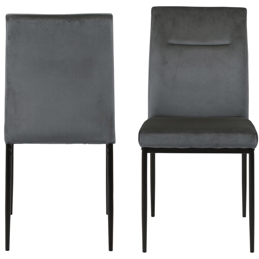 ACT NORDIC Demi spisebordsstol - mrkegr polyester og sort metal