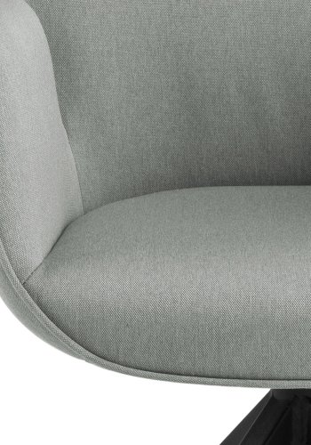 ACT NORDIC Aura spisebordsstol, m. armln og drejefunktion - lysegr polyester og natur gummitr