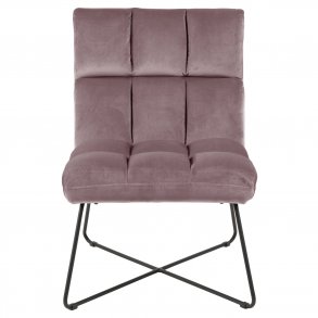 ACT NORDIC Alba loungestol - stvet rosa polyester og sort metal