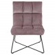 ACT NORDIC Alba loungestol - stvet rosa polyester og sort metal