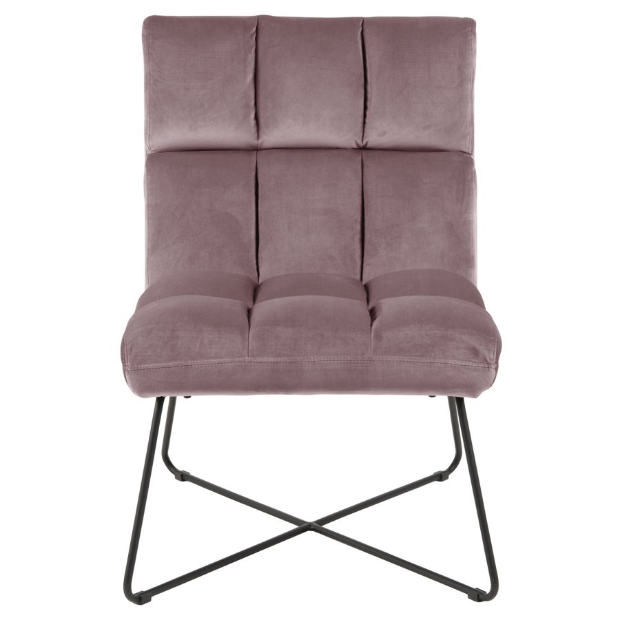 ACT NORDIC Alba loungestol - stvet rosa polyester og sort metal