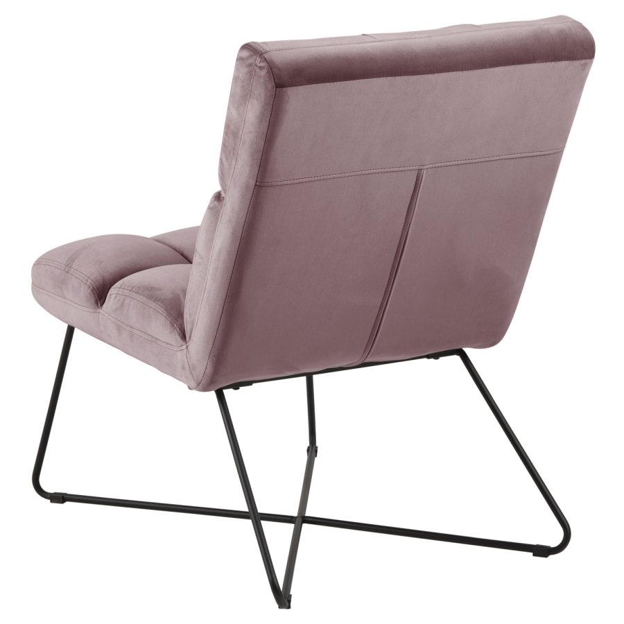 ACT NORDIC Alba loungestol - stvet rosa polyester og sort metal
