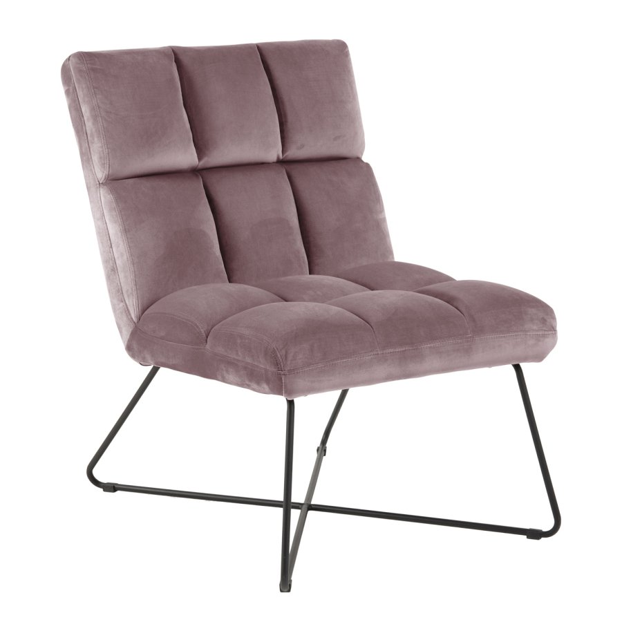 ACT NORDIC Alba loungestol - stvet rosa polyester og sort metal