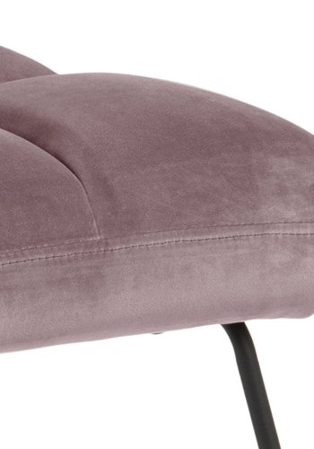 ACT NORDIC Alba loungestol - stvet rosa polyester og sort metal