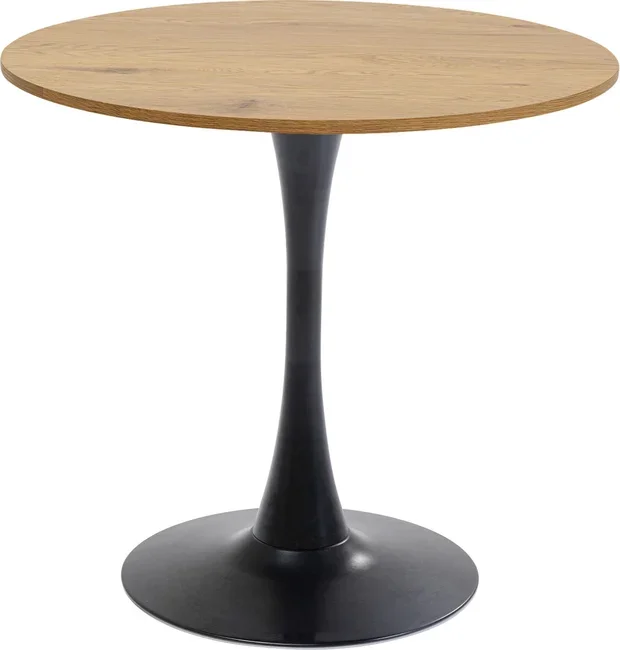 KARE DESIGN Schickeria spisebord, rund - laminat m. egetrslook og sort stl (80)