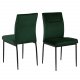 ACT NORDIC Demi spisebordsstol - mrkegrn polyester og sort metal