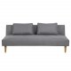 ACT NORDIC Lucca sovesofa, m. 2 puder - lysegr polyester og gummitr
