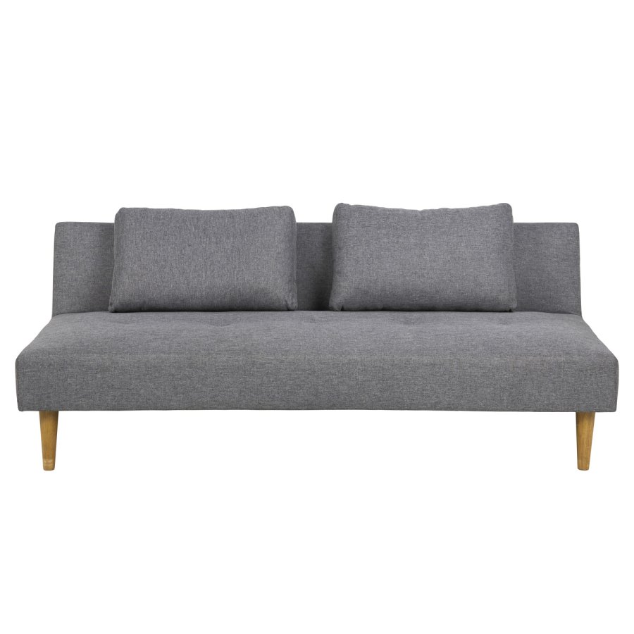 ACT NORDIC Lucca sovesofa, m. 2 puder - lysegr polyester og gummitr