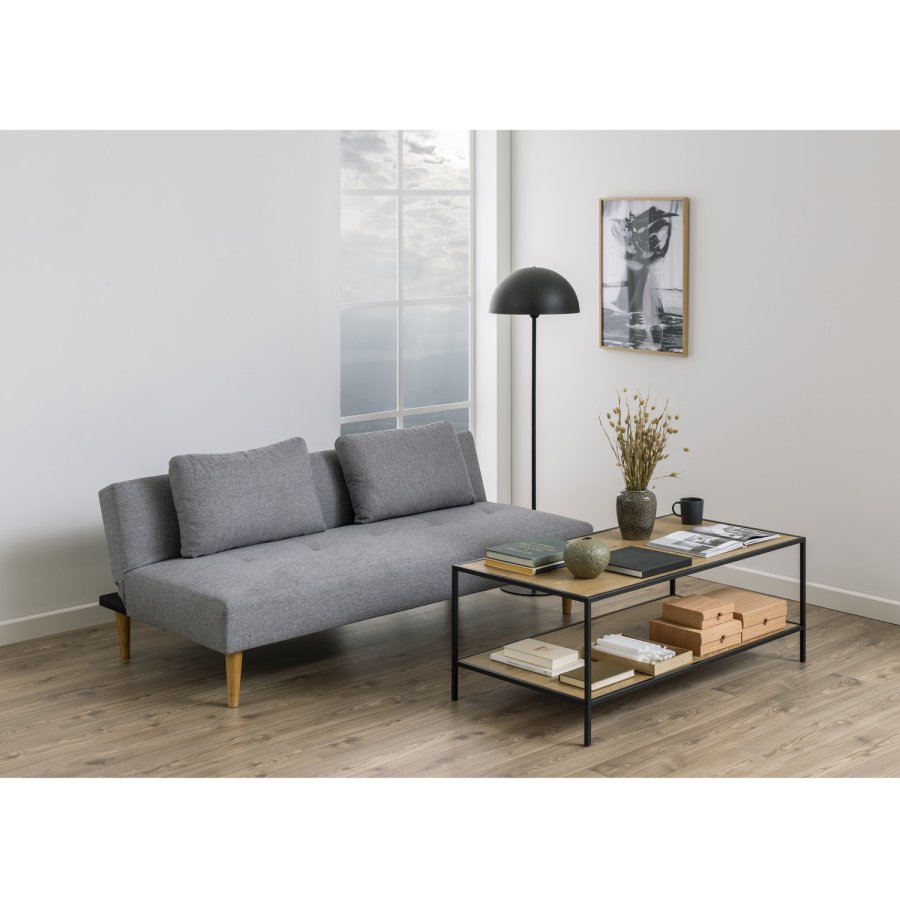 ACT NORDIC Lucca sovesofa, m. 2 puder - lysegr polyester og gummitr