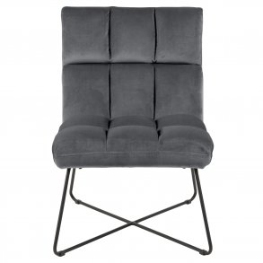 ACT NORDIC Alba loungestol - mrkegr polyester og sort metal