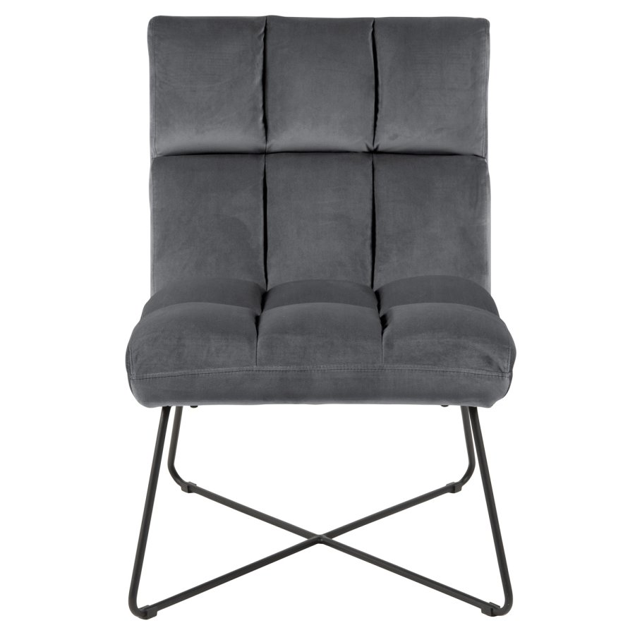 ACT NORDIC Alba loungestol - mrkegr polyester og sort metal