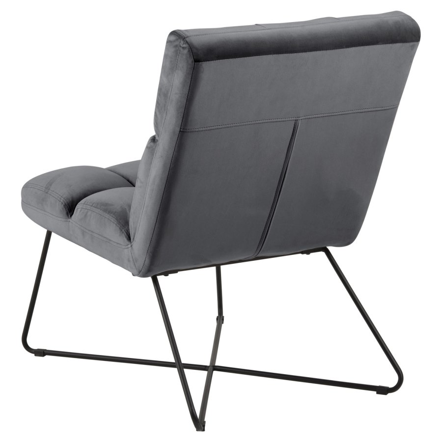ACT NORDIC Alba loungestol - mrkegr polyester og sort metal