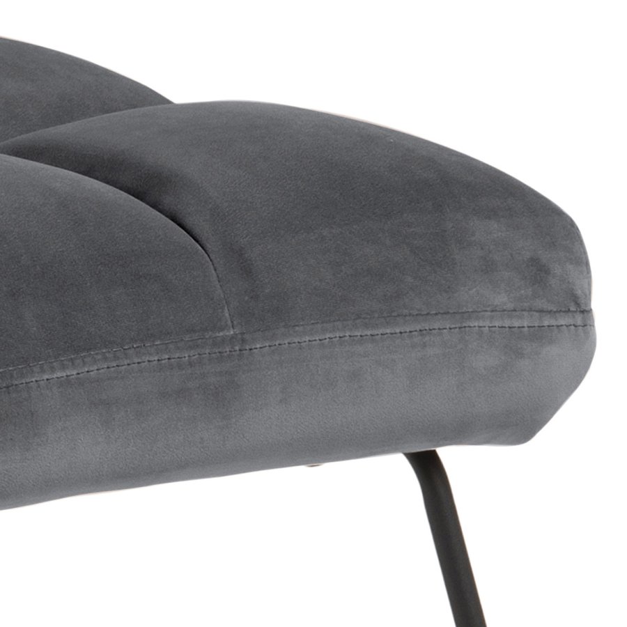 ACT NORDIC Alba loungestol - mrkegr polyester og sort metal