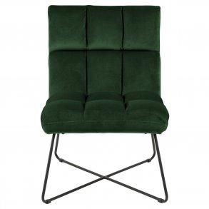 ACT NORDIC Alba loungestol - grn stof og sort metal