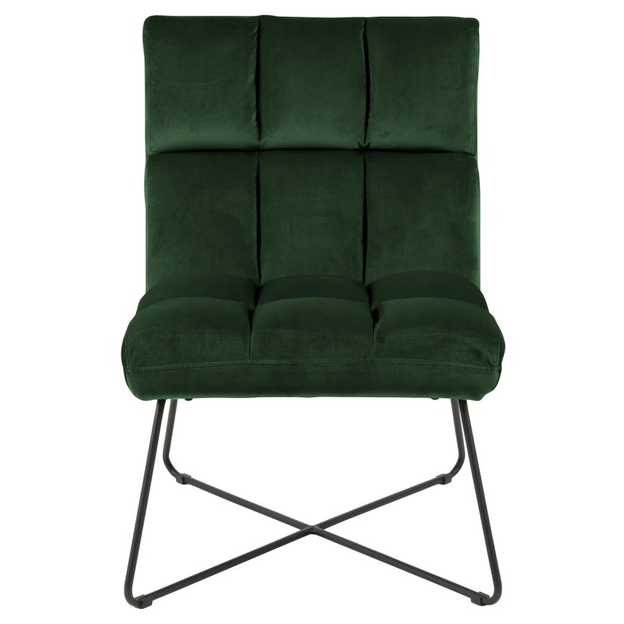 ACT NORDIC Alba loungestol - grn stof og sort metal