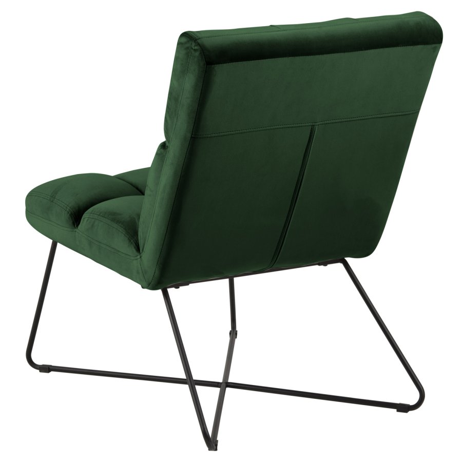 ACT NORDIC Alba loungestol - grn stof og sort metal