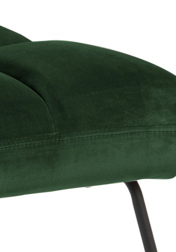 ACT NORDIC Alba loungestol - grn stof og sort metal