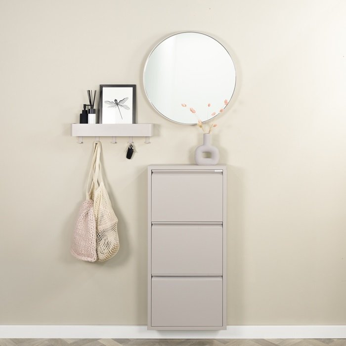 SPINDER DESIGN BILLY 3 skoskab, m. 3 lger - silky taupe stl