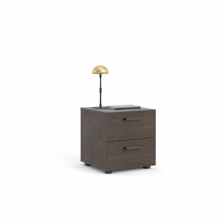 TVILUM Dallas natbord, m. 2 skuffer - brun folie (40x40,25)