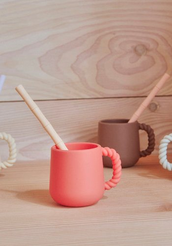 OYOY MINI Bambus Silicone Sugerr - Pakke med 6 - Cherry Red / Vanilla