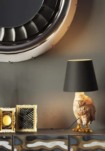 KARE DESIGN Animal Duck bordlampe - sort bomuld og guld polyresin