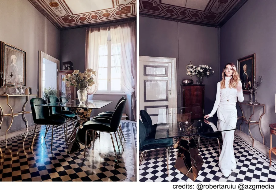 KARE DESIGN Gloria spisebord, rektangulr - klar glas og guld stl (200x100)