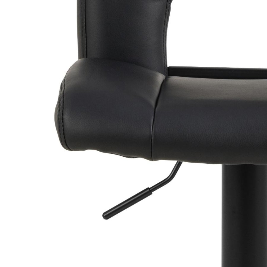 ACT NORDIC Sylvia barstol, m. rygln, fodsttte og gaspatron - sort PU og sort stl