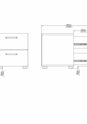 TVILUM Dallas natbord, m. 2 skuffer - brun folie (40x40,25)