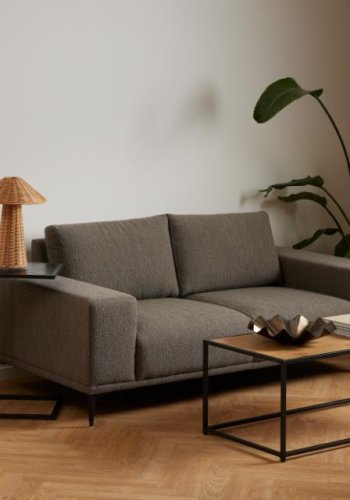 ACT NORDIC Seaford sofabord, rektangulr - natur vild eg papir og sort stl (100x50)